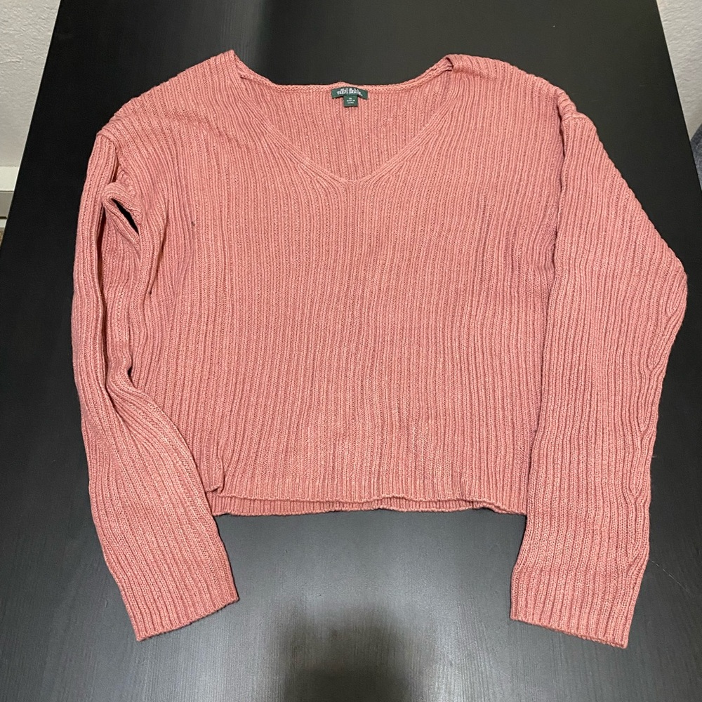 Blush pink sweater V-neck